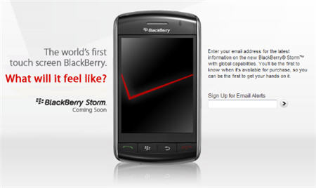Verizon BlackBerry Storm Site Launched... Accidentally