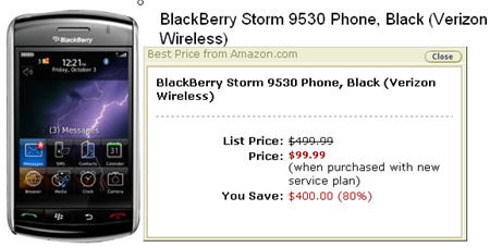 $99 BlackBerry Storm From Amazon