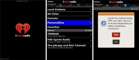 iHeartRadio for BlackBerry Storm