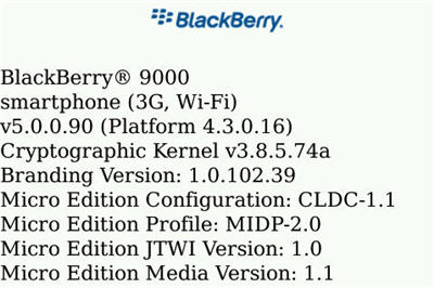 BlackBerry OS 5.0 for the BlackBerry Bold