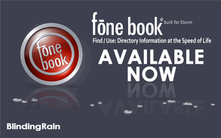Fone Book for BlackBerry Storm Now Available Fone Book for BlackBerry Storm Now Available