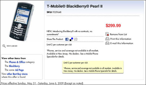 Pre-Paid T-Moible BlackBerry Pearl