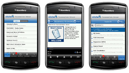 Stitcher for BlackBerry Storm