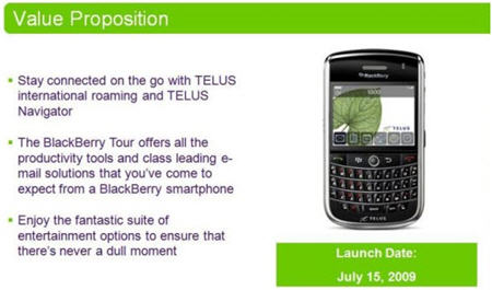 Telus BlackBerry Tour Launching July 15th