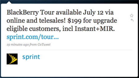 Sprint BlackBerry Tour Launching July 12th Sprint BlackBerry Tour Launching July 12th