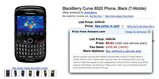 Post image for Amazon Tells Wal-Mart To Kiss Its Curve…  Selling 8520 For 1 Cent