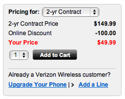 Verizon BlackBerry Storm $49.99