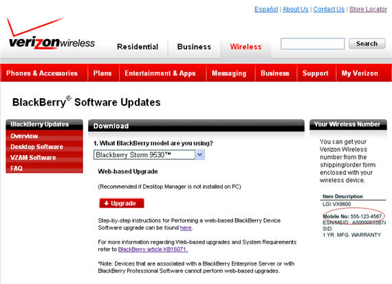 BlackBerry Storm 9530 OS 5.0.0.328