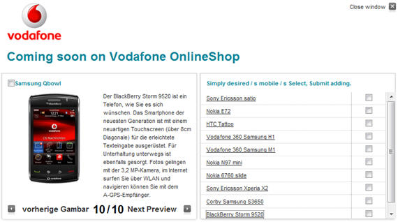 BlackBerry Storm 9520 Comming Soon To Vodafone Germany