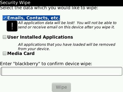 How To Security Wipe Your BlackBerry