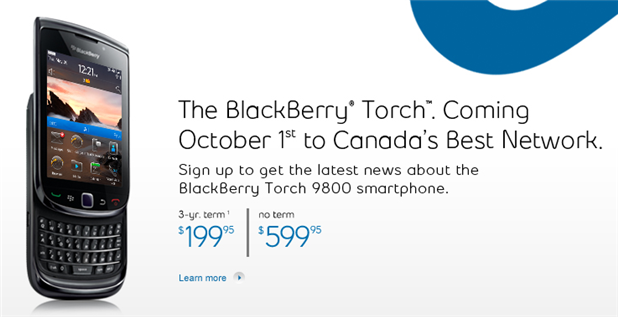 Bell BlackBerry Torch Delayed